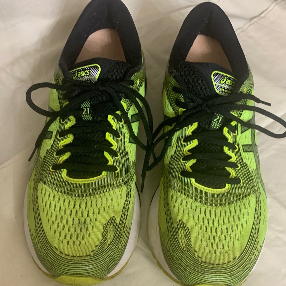 ASICS Gel Nimbus 21 Men's Running Shoes - Neon Yellow and Black Size 11